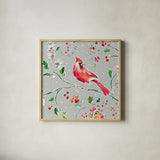 Holiday Wings IV by Daphne Brissonnet. Shown in a natural wood glass frame for a timeless modern aesthetic. Available as an archival giclee rolled canvas, fine art paper, or poster print. SKU 36740a.
