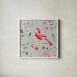 Holiday Wings IV by Daphne Brissonnet. Shown in a crisp white glass frame for a clean and minimalist style. Available as an archival giclee rolled canvas, fine art paper, or poster print. SKU 36740a.