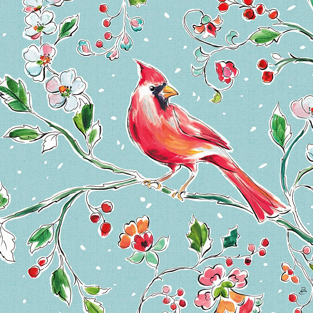 Holiday Wings IV Blue by Daphne Brissonnet. SKU 36750a. Archival Giclee Fine art print for wall decor.