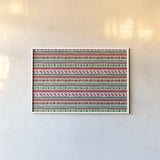 Holiday Wings IX Blue by Daphne Brissonnet. shown as a paper print in a white frame. Available as a archival giclee rolled canvas, fine art paper, or poster print. SKU 36755i.