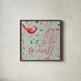 Holiday Wings V by Daphne Brissonnet. Shown in a sleek black glass frame for a contemporary gallery look. Available as an archival giclee rolled canvas, fine art paper, or poster print. SKU 36741a.