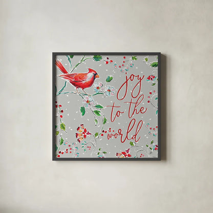 Holiday Wings V by Daphne Brissonnet. Shown in a sleek black glass frame for a contemporary gallery look. Available as an archival giclee rolled canvas, fine art paper, or poster print. SKU 36741a.