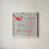 Holiday Wings V by Daphne Brissonnet. Shown in a crisp white glass frame for a clean and minimalist style. Available as an archival giclee rolled canvas, fine art paper, or poster print. SKU 36741a.