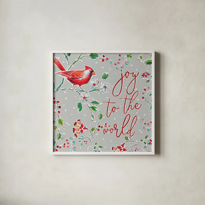 Holiday Wings V by Daphne Brissonnet. Shown in a crisp white glass frame for a clean and minimalist style. Available as an archival giclee rolled canvas, fine art paper, or poster print. SKU 36741a.