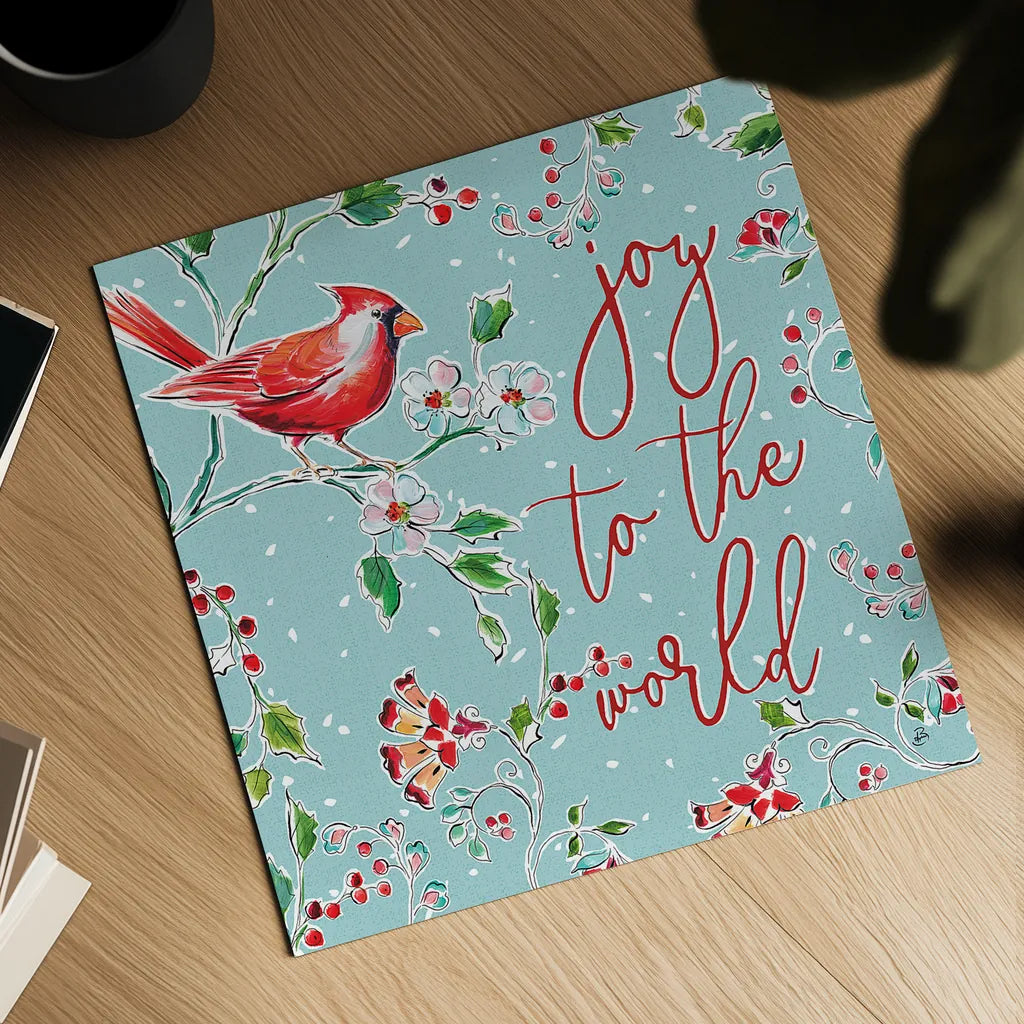 Holiday Wings V Blue by Daphne Brissonnet. Shown as a detailed flat fine art print, highlighting archival giclee quality. Available as an archival giclee rolled canvas, fine art paper, or poster print. SKU 36751a.