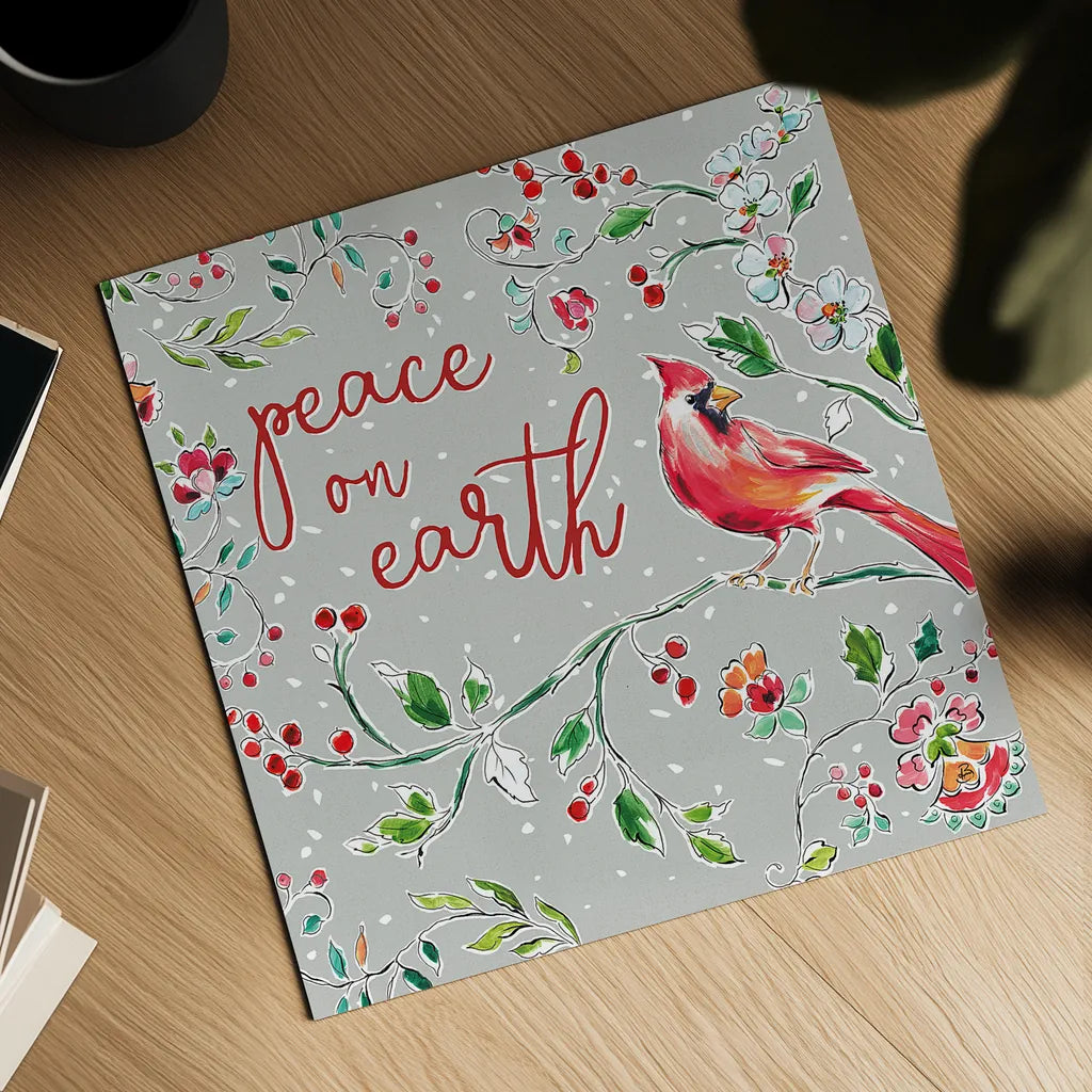 Holiday Wings VI by Daphne Brissonnet. Shown as a detailed flat fine art print, highlighting archival giclee quality. Available as an archival giclee rolled canvas, fine art paper, or poster print. SKU 36742a.