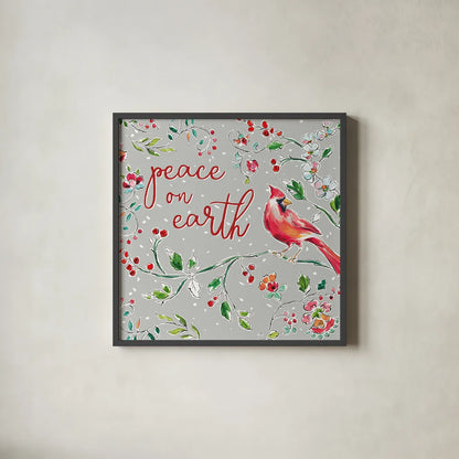 Holiday Wings VI by Daphne Brissonnet. Shown in a sleek black glass frame for a contemporary gallery look. Available as an archival giclee rolled canvas, fine art paper, or poster print. SKU 36742a.