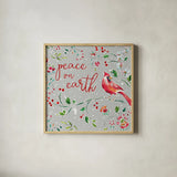 Holiday Wings VI by Daphne Brissonnet. Shown in a natural wood glass frame for a timeless modern aesthetic. Available as an archival giclee rolled canvas, fine art paper, or poster print. SKU 36742a.
