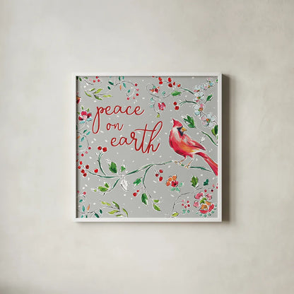 Holiday Wings VI by Daphne Brissonnet. Shown in a crisp white glass frame for a clean and minimalist style. Available as an archival giclee rolled canvas, fine art paper, or poster print. SKU 36742a.