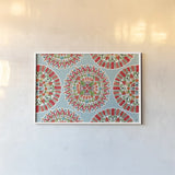 Holiday Wings VII Blue by Daphne Brissonnet. shown as a paper print in a white frame. Available as a archival giclee rolled canvas, fine art paper, or poster print. SKU 36753i.
