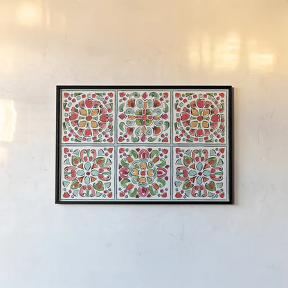 Holiday Wings X Blue by Daphne Brissonnet. shown as a paper print in a black flame. Available as a archival giclee rolled canvas, fine art paper, or poster print. SKU 36756i.