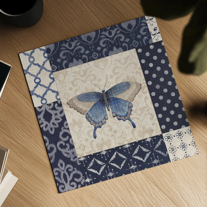 Indigo Nature I by Daphne Brissonnet. Shown as a detailed flat fine art print, highlighting archival giclee quality. Available as an archival giclee rolled canvas, fine art paper, or poster print. SKU 11860a.