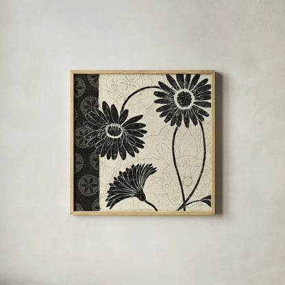 Influence I by Daphne Brissonnet. Shown in a natural wood glass frame for a timeless modern aesthetic. Available as an archival giclee rolled canvas, fine art paper, or poster print. SKU 6566a.