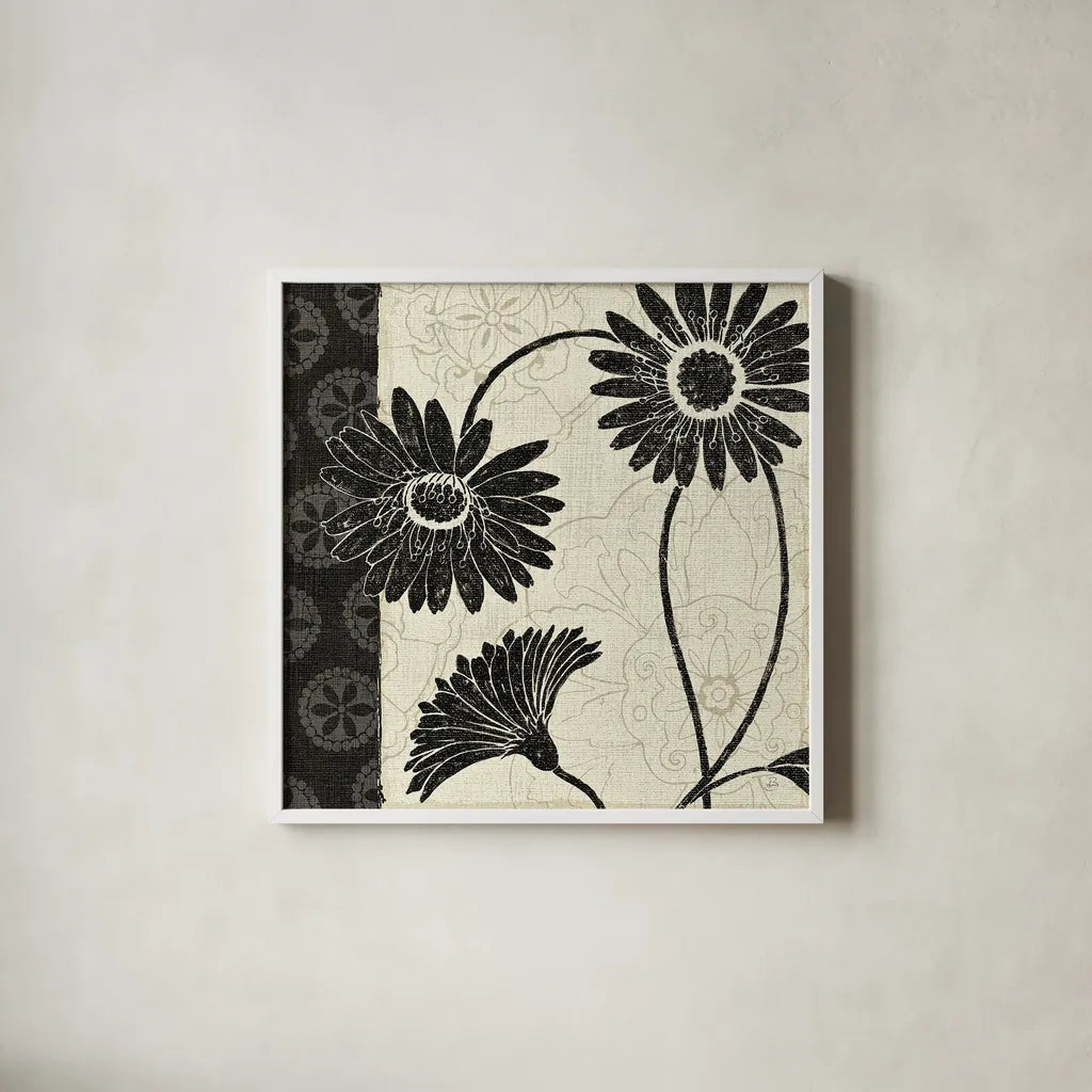 Influence I by Daphne Brissonnet. Shown in a crisp white glass frame for a clean and minimalist style. Available as an archival giclee rolled canvas, fine art paper, or poster print. SKU 6566a.