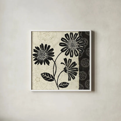 Influence II by Daphne Brissonnet. Shown in a crisp white glass frame for a clean and minimalist style. Available as an archival giclee rolled canvas, fine art paper, or poster print. SKU 6567a.