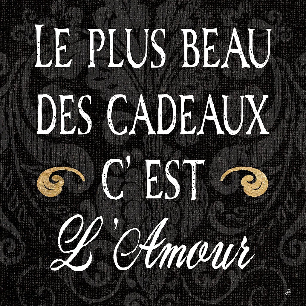 Inspirational Collage I French on Black by Daphne Brissonnet. SKU 28847a. Archival Giclee Fine art print for wall decor.