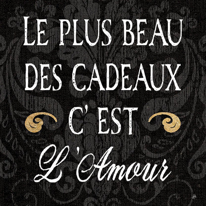 Inspirational Collage I French on Black by Daphne Brissonnet. SKU 28847a. Archival Giclee Fine art print for wall decor.