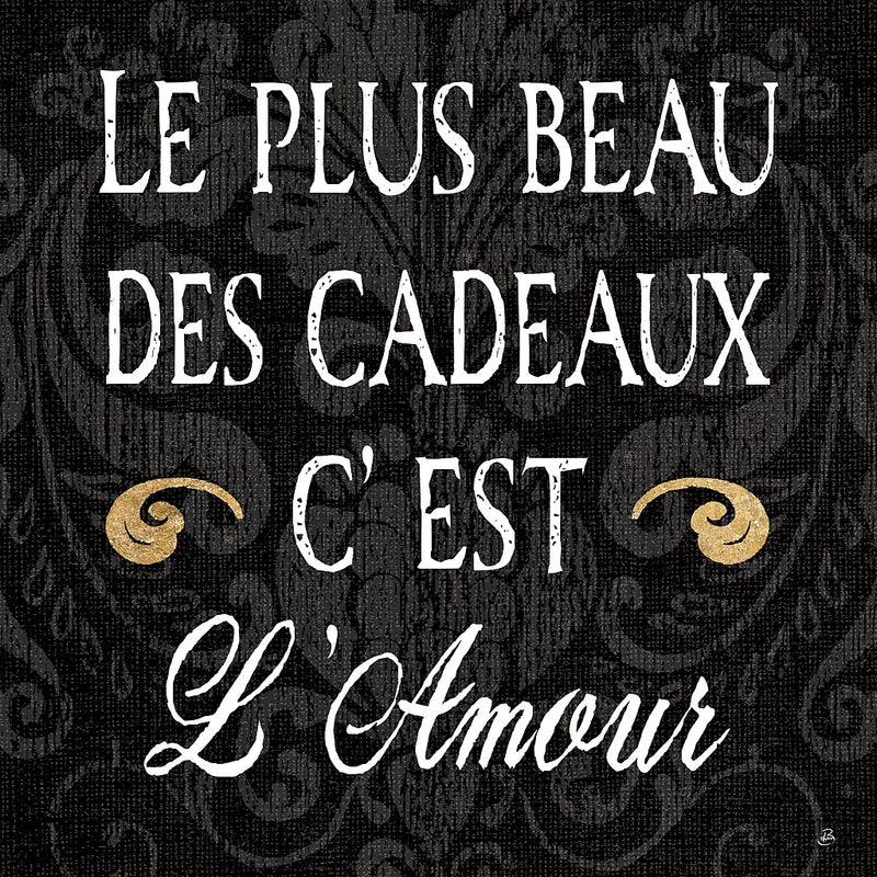 Inspirational Collage I French on Black by Daphne Brissonnet. SKU 28847a. Archival Giclee Fine art print for wall decor.