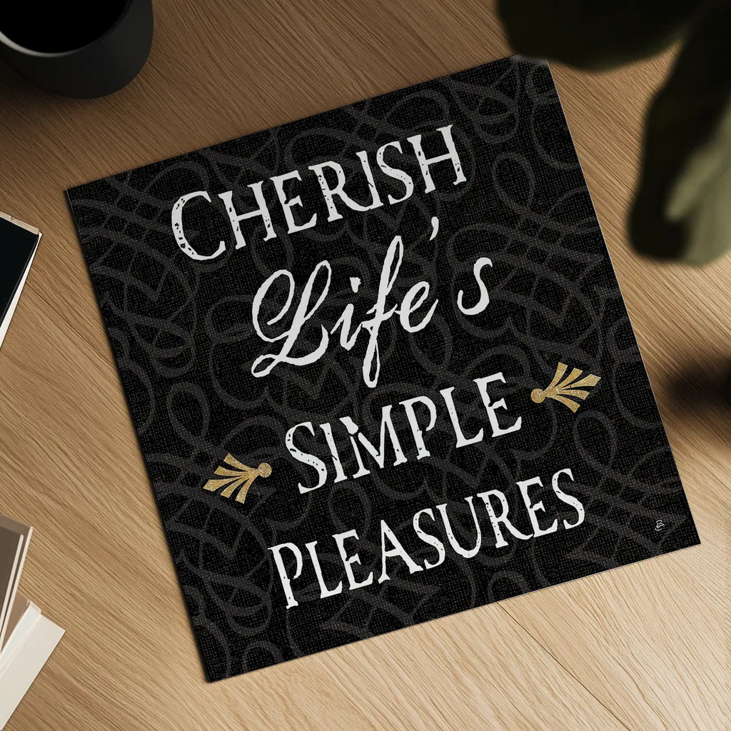 Inspirational Collage II on Black by Daphne Brissonnet. Shown as a detailed flat fine art print, highlighting archival giclee quality. Available as an archival giclee rolled canvas, fine art paper, or poster print. SKU 28605a.