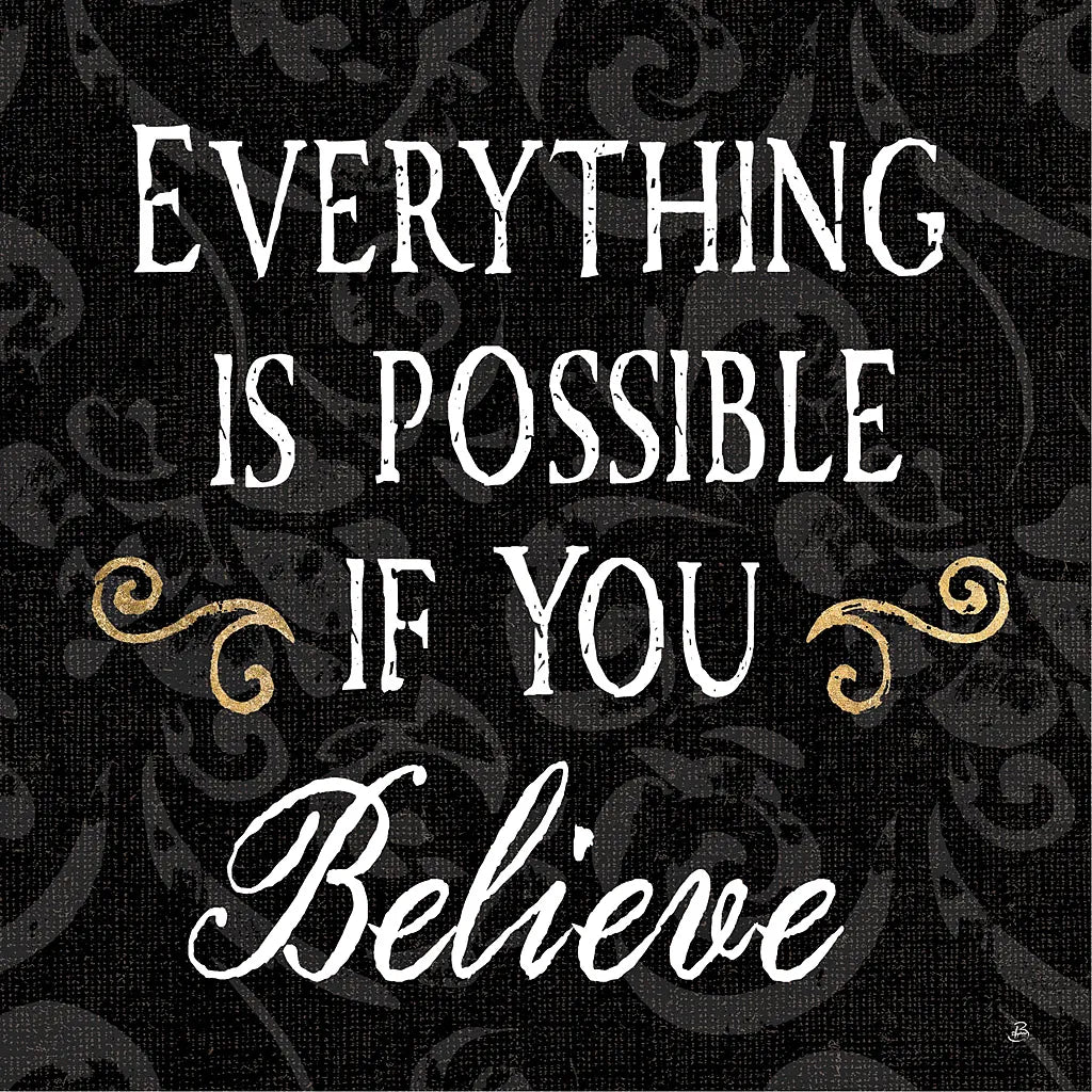 Inspirational Collage IV on Black by Daphne Brissonnet. SKU 28606a. Archival Giclee Fine art print for wall decor.