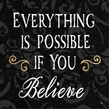 Inspirational Collage IV on Black by Daphne Brissonnet. SKU 28606a. Archival Giclee Fine art print for wall decor.