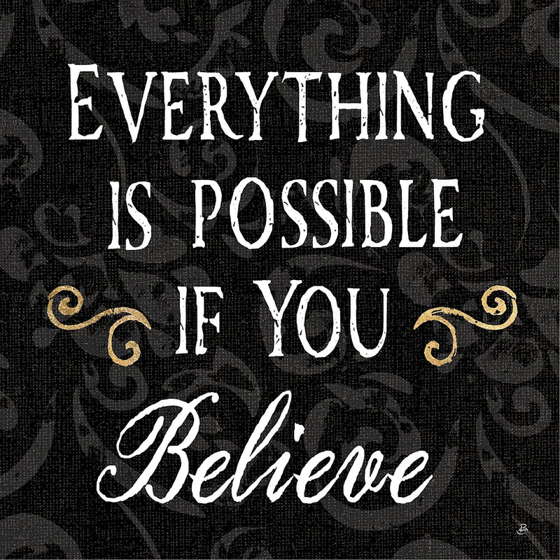 Inspirational Collage IV on Black by Daphne Brissonnet. SKU 28606a. Archival Giclee Fine art print for wall decor.