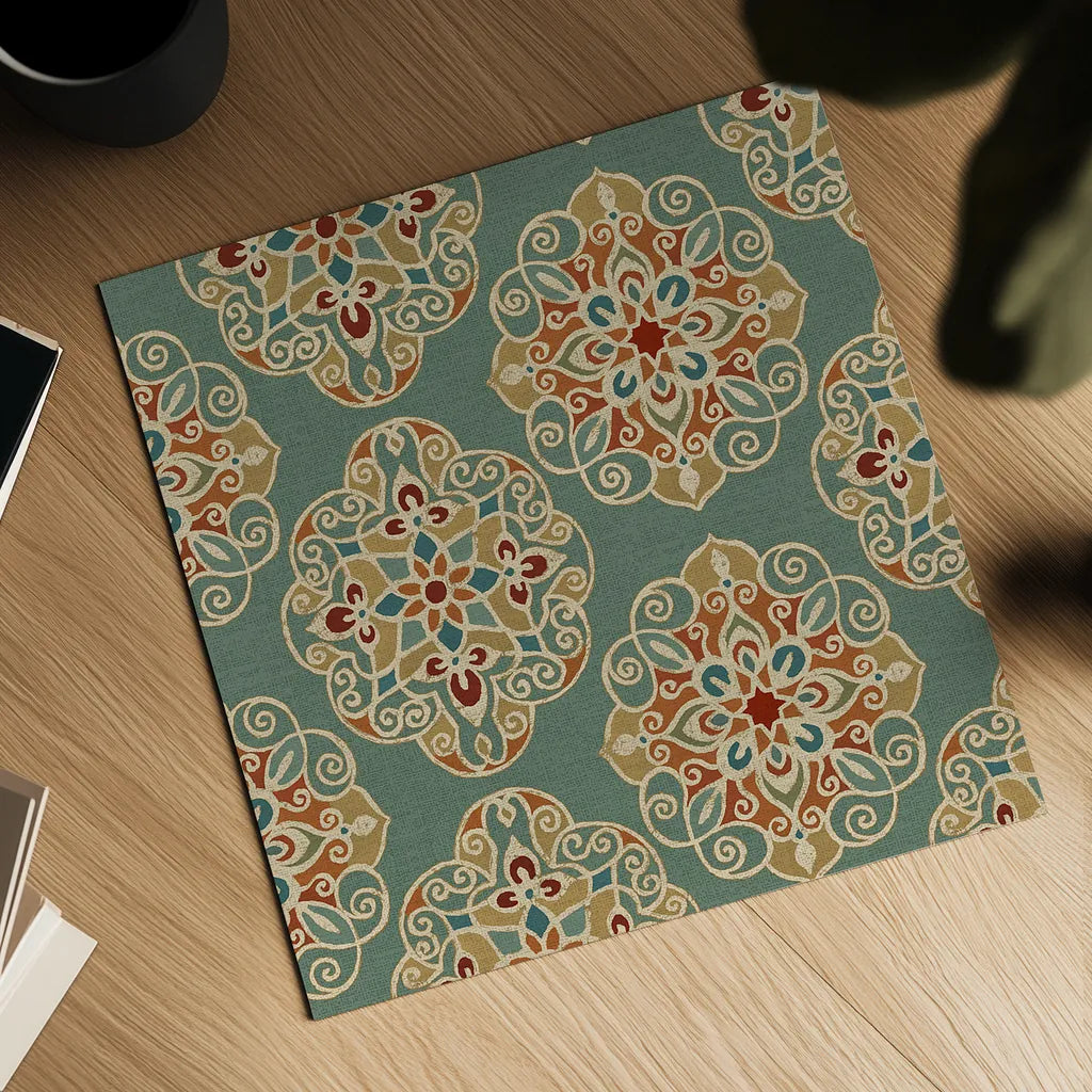 Kolam IE by Daphne Brissonnet. Shown as a detailed flat fine art print, highlighting archival giclee quality. Available as an archival giclee rolled canvas, fine art paper, or poster print. SKU 24919a.