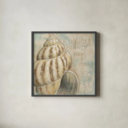 La Plage I by Daphne Brissonnet. Shown in a sleek black glass frame for a contemporary gallery look. Available as an archival giclee rolled canvas, fine art paper, or poster print. SKU 1681a.