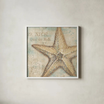 La Plage II by Daphne Brissonnet. Shown in a crisp white glass frame for a clean and minimalist style. Available as an archival giclee rolled canvas, fine art paper, or poster print. SKU 1682a.