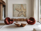 La Plage II by Daphne Brissonnet. Shown as extra-large giant wall art in a modern living room. Available as an archival giclee rolled canvas, fine art paper, or poster print. SKU 1682a.