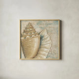 La Plage III by Daphne Brissonnet. Shown in a natural wood glass frame for a timeless modern aesthetic. Available as an archival giclee rolled canvas, fine art paper, or poster print. SKU 1683a.