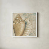 La Plage III by Daphne Brissonnet. Shown in a crisp white glass frame for a clean and minimalist style. Available as an archival giclee rolled canvas, fine art paper, or poster print. SKU 1683a.