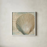 La Plage IV by Daphne Brissonnet. Shown in a crisp white glass frame for a clean and minimalist style. Available as an archival giclee rolled canvas, fine art paper, or poster print. SKU 1684a.