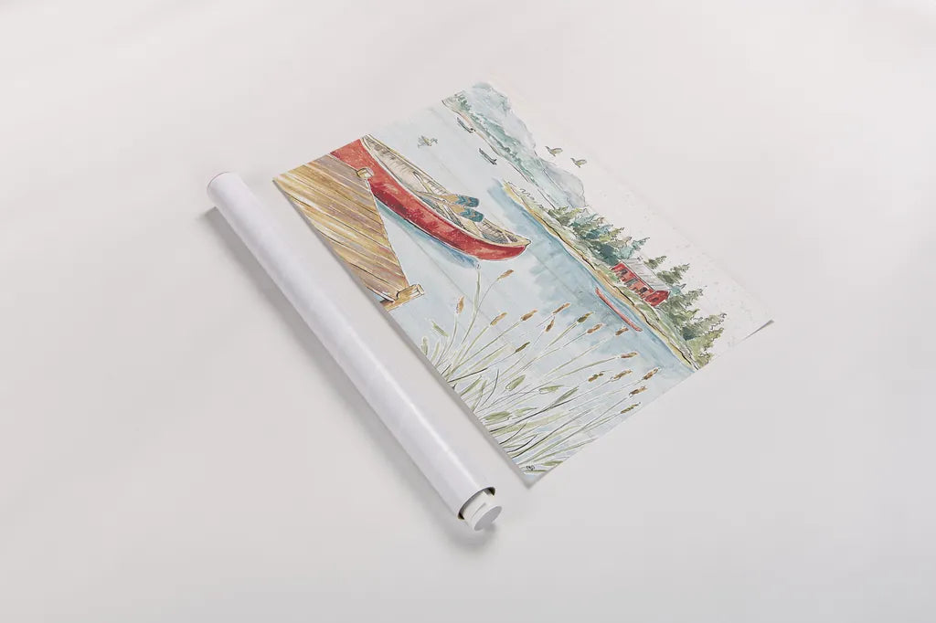 Lake Moments I by Daphne Brissonnet. shown as a rolled paper print. Available as archival giclee rolled canvas, fine art paper, or poster print. SKU 38928i.