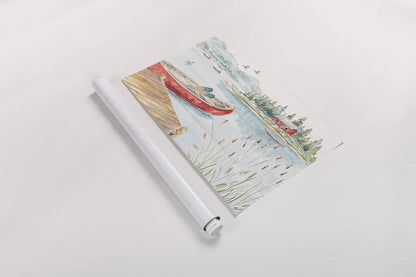 Lake Moments I by Daphne Brissonnet. shown as a rolled paper print. Available as archival giclee rolled canvas, fine art paper, or poster print. SKU 38928i.