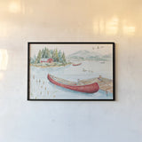 Lake Moments II by Daphne Brissonnet. shown as a paper print in a black flame. Available as a archival giclee rolled canvas, fine art paper, or poster print. SKU 38929i.