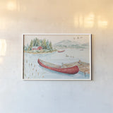 Lake Moments II by Daphne Brissonnet. shown as a paper print in a white frame. Available as a archival giclee rolled canvas, fine art paper, or poster print. SKU 38929i.
