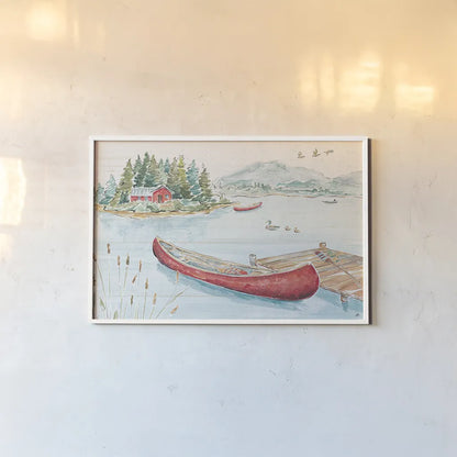 Lake Moments II by Daphne Brissonnet. shown as a paper print in a white frame. Available as a archival giclee rolled canvas, fine art paper, or poster print. SKU 38929i.