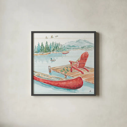 Lake Moments IV by Daphne Brissonnet. Shown in a sleek black glass frame for a contemporary gallery look. Available as an archival giclee rolled canvas, fine art paper, or poster print. SKU 38931a.