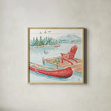 Lake Moments IV by Daphne Brissonnet. Shown in a natural wood glass frame for a timeless modern aesthetic. Available as an archival giclee rolled canvas, fine art paper, or poster print. SKU 38931a.