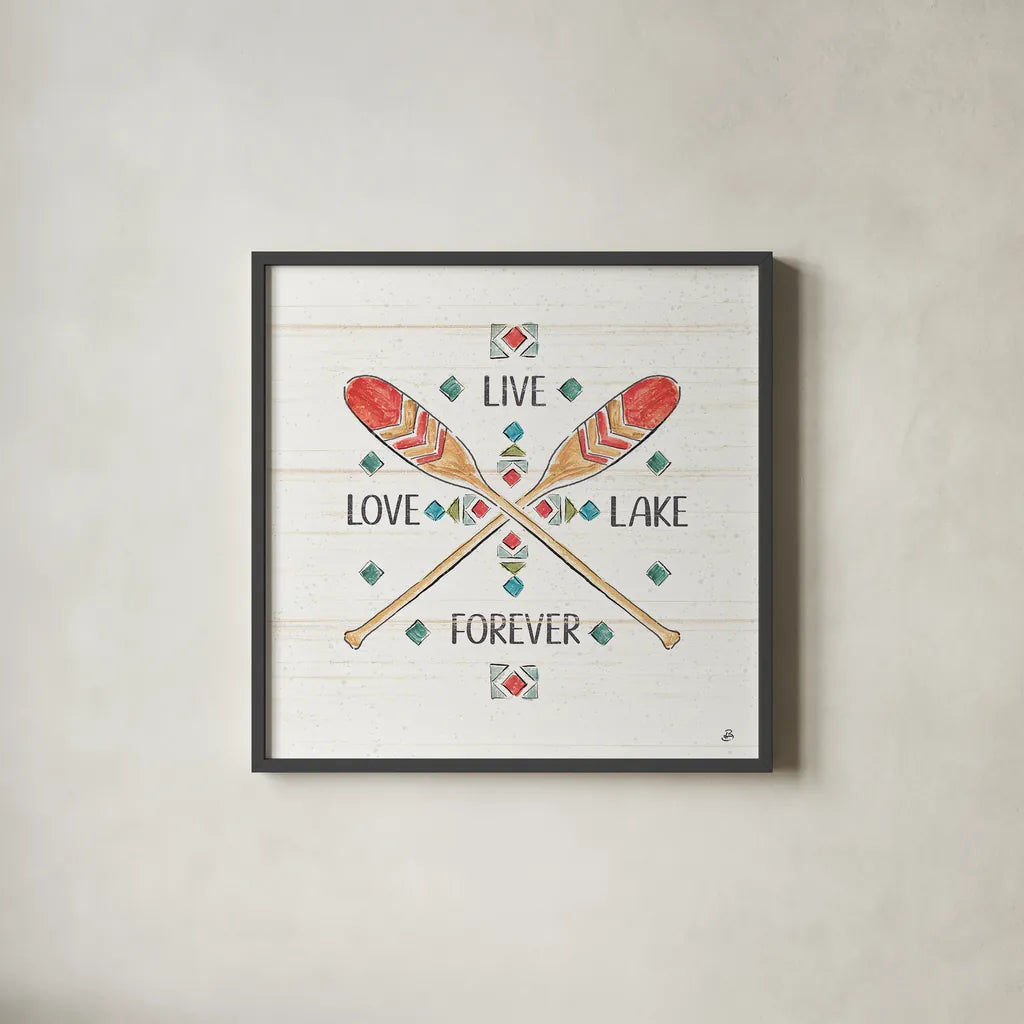 Lake Moments VI by Daphne Brissonnet. Shown in a sleek black glass frame for a contemporary gallery look. Available as an archival giclee rolled canvas, fine art paper, or poster print. SKU 38933a.