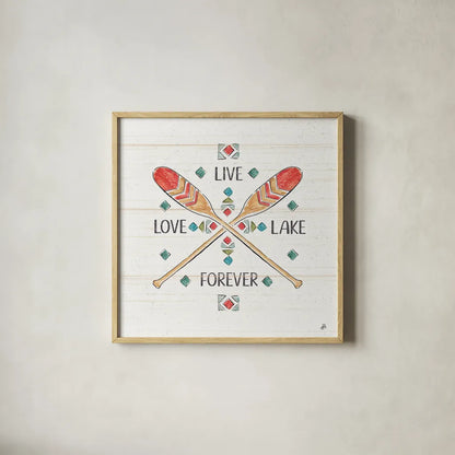 Lake Moments VI by Daphne Brissonnet. Shown in a natural wood glass frame for a timeless modern aesthetic. Available as an archival giclee rolled canvas, fine art paper, or poster print. SKU 38933a.