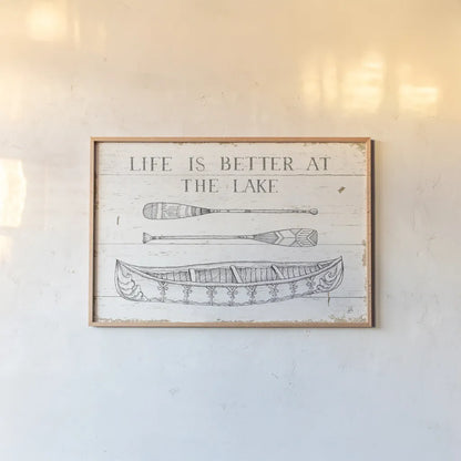 Lake Sketches II by Daphne Brissonnet. shown as a paper print in a natural frame. Available as a archival giclee rolled canvas, fine art paper, or poster print. SKU 54080i.