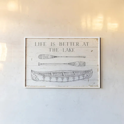 Lake Sketches II by Daphne Brissonnet. shown as a paper print in a white frame. Available as a archival giclee rolled canvas, fine art paper, or poster print. SKU 54080i.