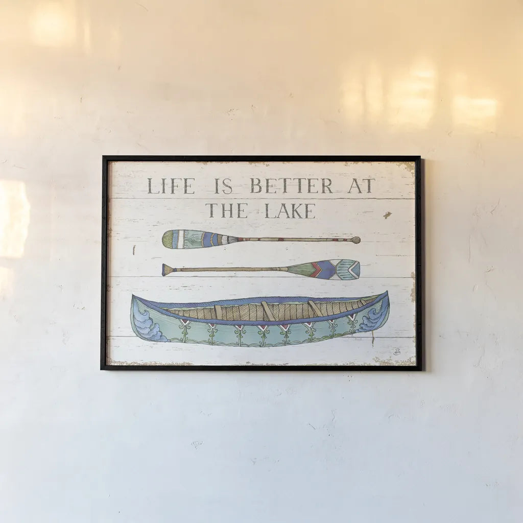 Lake Sketches II Color by Daphne Brissonnet. shown as a paper print in a black flame. Available as a archival giclee rolled canvas, fine art paper, or poster print. SKU 56854i.