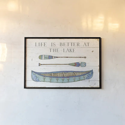 Lake Sketches II Color by Daphne Brissonnet. shown as a paper print in a black flame. Available as a archival giclee rolled canvas, fine art paper, or poster print. SKU 56854i.