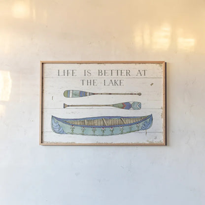 Lake Sketches II Color by Daphne Brissonnet. shown as a paper print in a natural frame. Available as a archival giclee rolled canvas, fine art paper, or poster print. SKU 56854i.