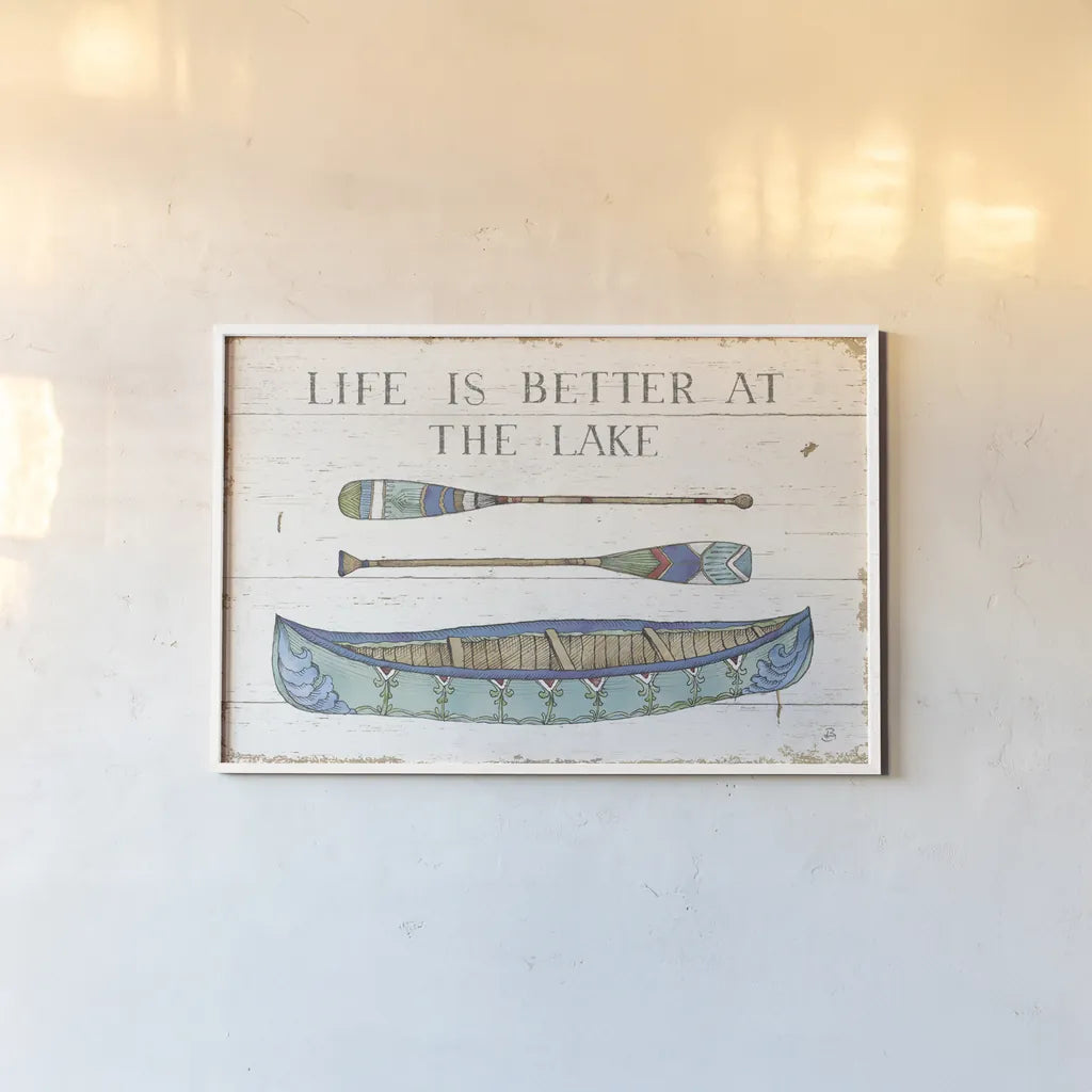 Lake Sketches II Color by Daphne Brissonnet. shown as a paper print in a white frame. Available as a archival giclee rolled canvas, fine art paper, or poster print. SKU 56854i.