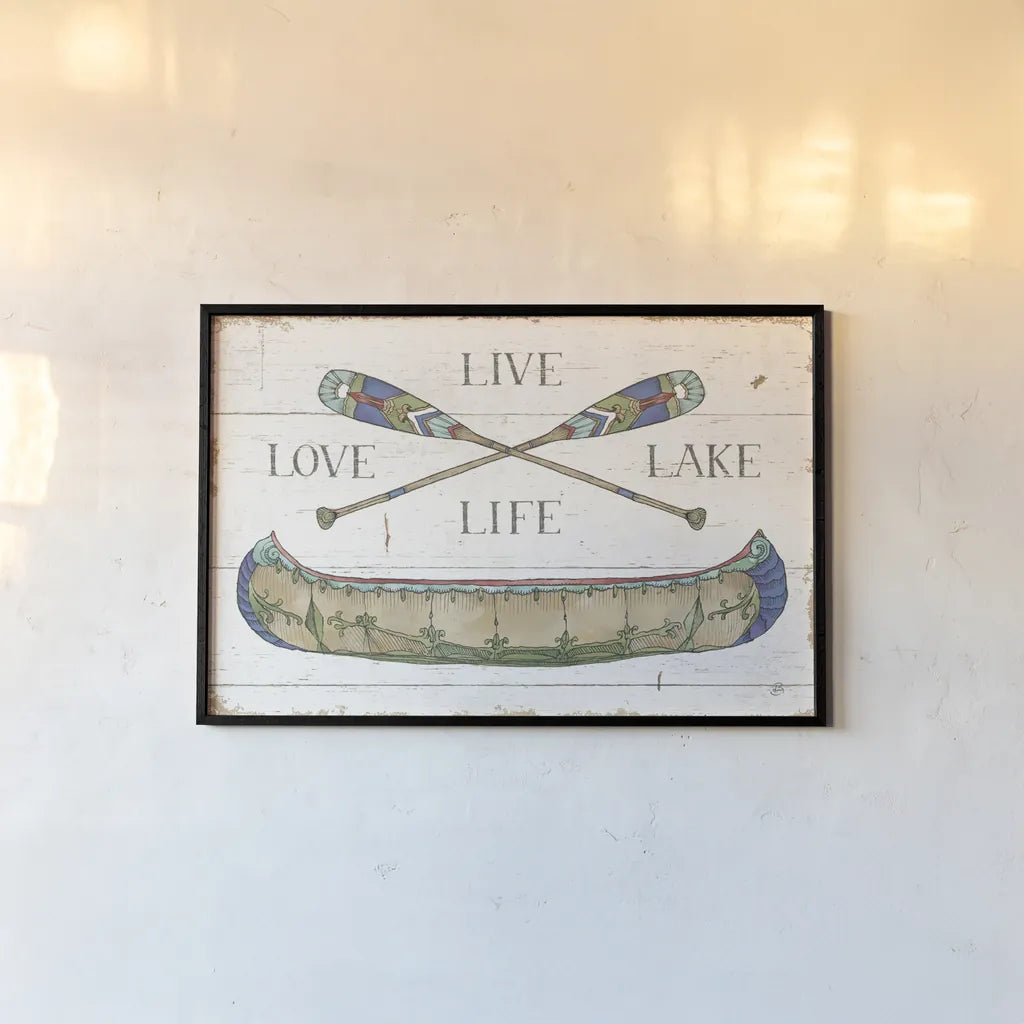 Lake Sketches III Color by Daphne Brissonnet. shown as a paper print in a black flame. Available as a archival giclee rolled canvas, fine art paper, or poster print. SKU 56855i.