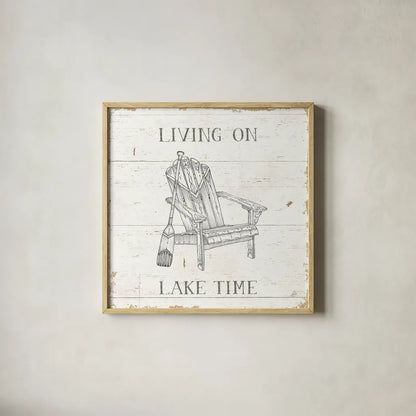 Lake Sketches IV by Daphne Brissonnet. Shown in a natural wood glass frame for a timeless modern aesthetic. Available as an archival giclee rolled canvas, fine art paper, or poster print. SKU 54082a.